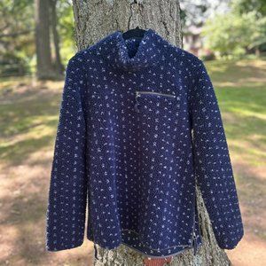Vintage L.L.Bean Signature Blue Birdseye Fleece Turtleneck